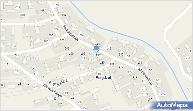 Przędzel, Mickiewicza Adama, 189, mapa Przędzel