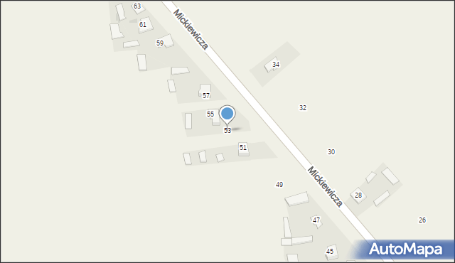 Przędzel, Mickiewicza Adama, 53, mapa Przędzel