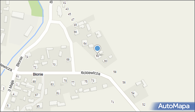 Przędzel, Mickiewicza Adama, 62, mapa Przędzel