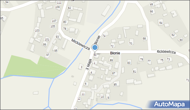 Przędzel, Mickiewicza Adama, 91, mapa Przędzel