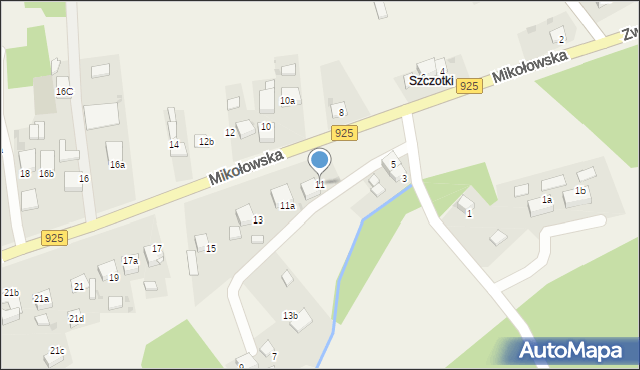 Przegędza, Mikołowska, 11, mapa Przegędza