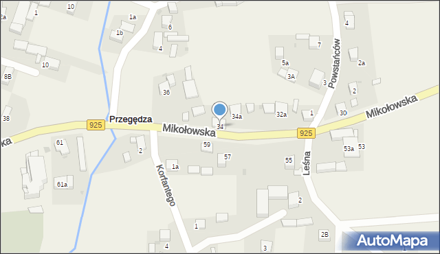 Przegędza, Mikołowska, 34, mapa Przegędza