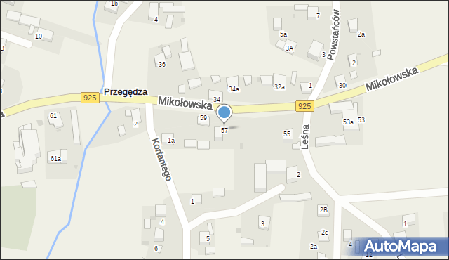 Przegędza, Mikołowska, 57, mapa Przegędza