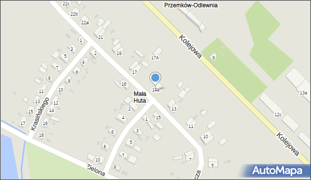 Przemków, Mickiewicza Adama, 14a, mapa Przemków