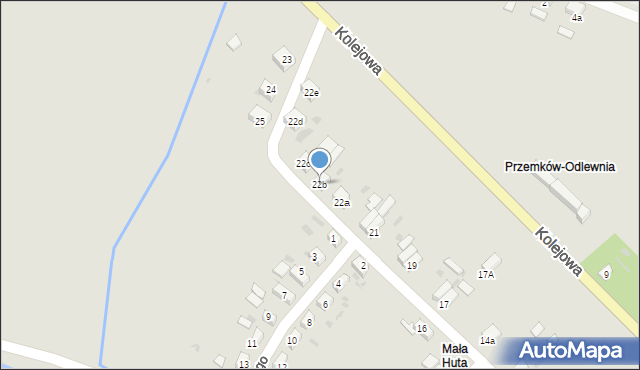 Przemków, Mickiewicza Adama, 22b, mapa Przemków