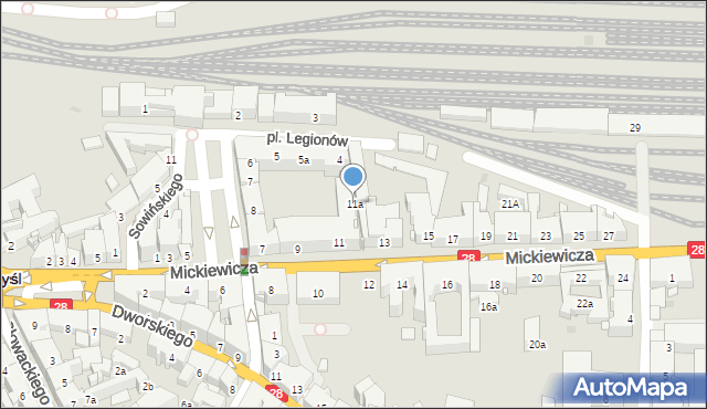 Przemyśl, Mickiewicza Adama, 11a, mapa Przemyśla