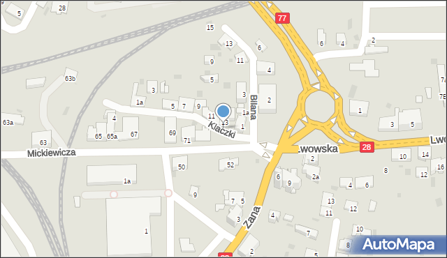 Przemyśl, Mickiewicza Adama, 75, mapa Przemyśla