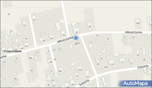 Przezchlebie, Mikulczycka, 29, mapa Przezchlebie