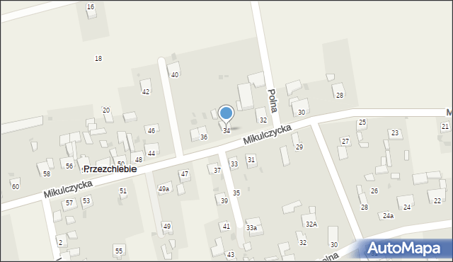 Przezchlebie, Mikulczycka, 34, mapa Przezchlebie
