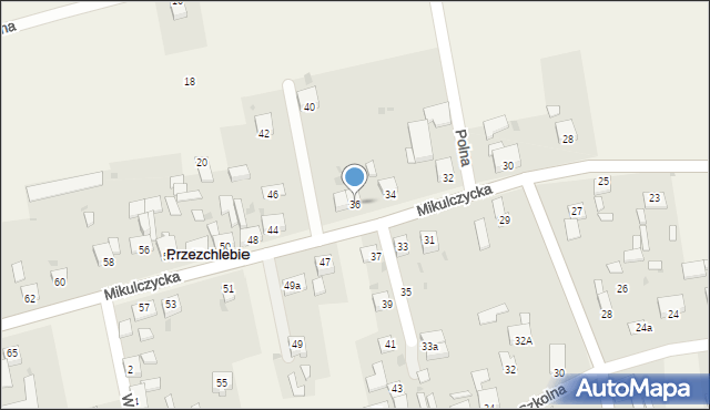 Przezchlebie, Mikulczycka, 36, mapa Przezchlebie