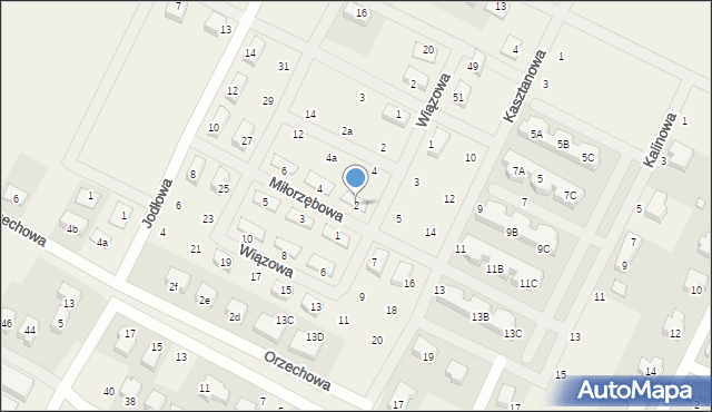 Psarskie, Miłorzębowa, 2, mapa Psarskie