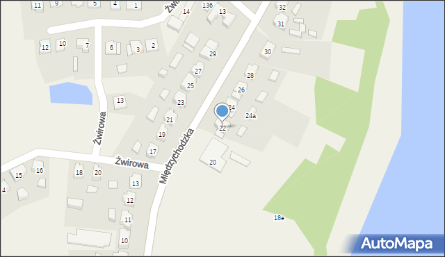 Pszczew, Międzychodzka, 22, mapa Pszczew