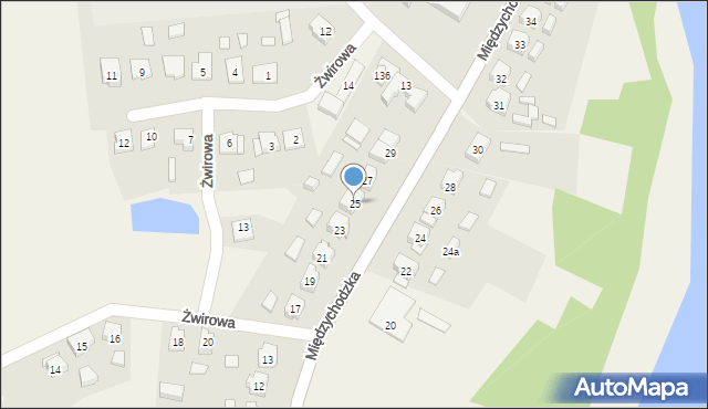 Pszczew, Międzychodzka, 25, mapa Pszczew