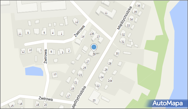 Pszczew, Międzychodzka, 29, mapa Pszczew