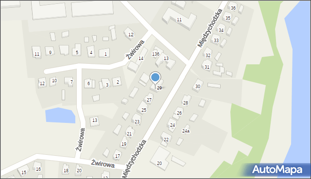 Pszczew, Międzychodzka, 29A, mapa Pszczew