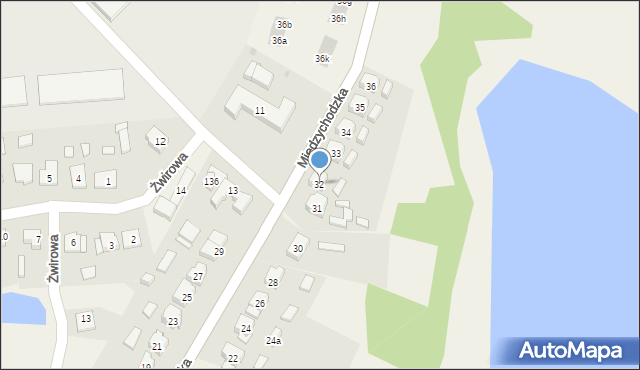 Pszczew, Międzychodzka, 32, mapa Pszczew