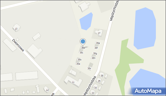Pszczew, Międzychodzka, 36d, mapa Pszczew