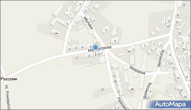 Pszczew, Międzyrzecka, 8, mapa Pszczew