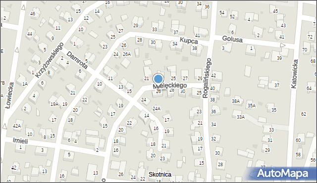 Pszczyna, Mielęckiego Andrzeja, dr., 26, mapa Pszczyny