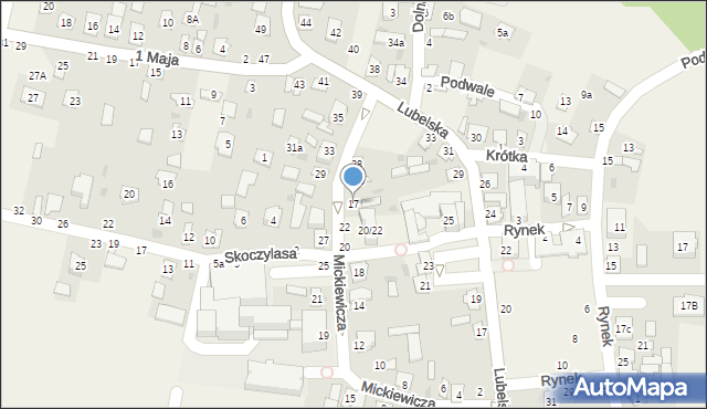 Puchaczów, Mickiewicza Adama, 17, mapa Puchaczów