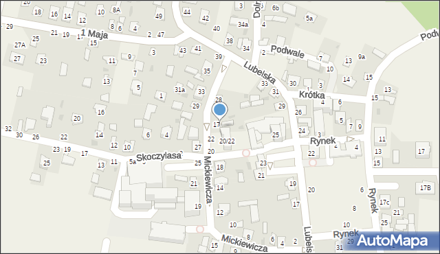 Puchaczów, Mickiewicza Adama, 24, mapa Puchaczów