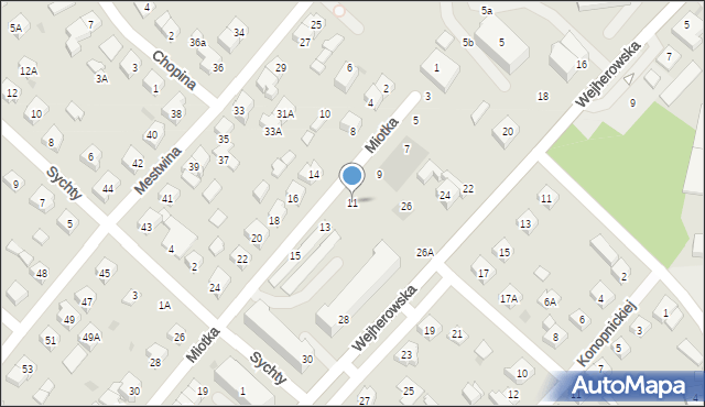 Puck, Miotka Antoniego, 11, mapa Puck