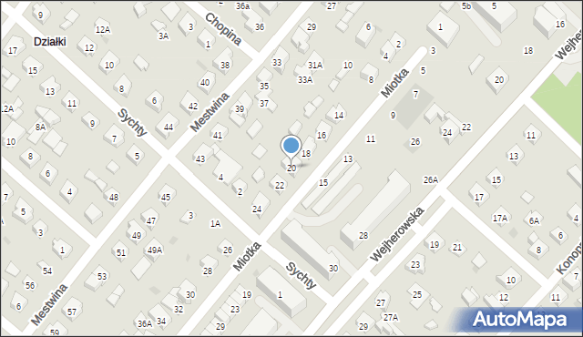 Puck, Miotka Antoniego, 20, mapa Puck