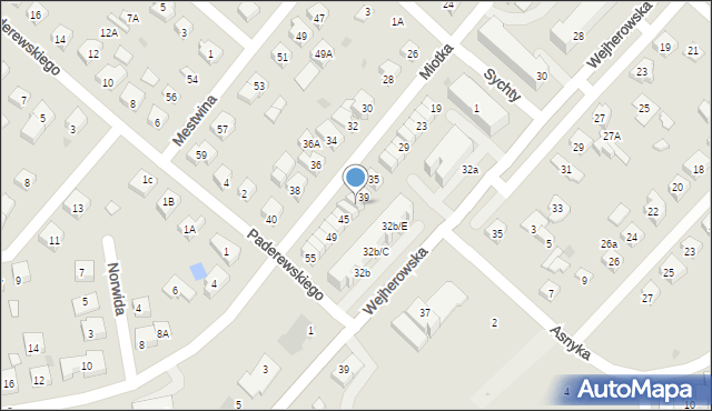 Puck, Miotka Antoniego, 41, mapa Puck