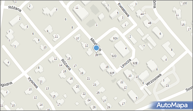 Puławy, Miodowa, 16, mapa Puław