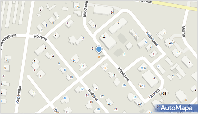 Puławy, Miodowa, 8, mapa Puław