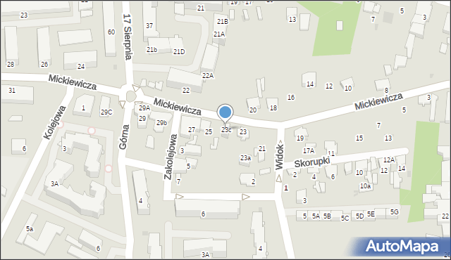 Pułtusk, Mickiewicza Adama, 23c, mapa Pułtusk
