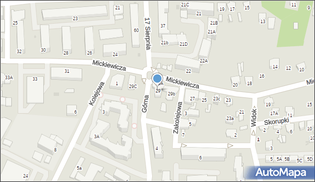 Pułtusk, Mickiewicza Adama, 29, mapa Pułtusk