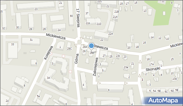 Pułtusk, Mickiewicza Adama, 29b, mapa Pułtusk