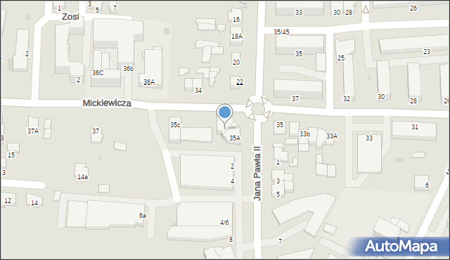 Pułtusk, Mickiewicza Adama, 35B, mapa Pułtusk