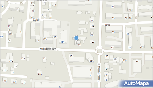 Pułtusk, Mickiewicza Adama, 36, mapa Pułtusk