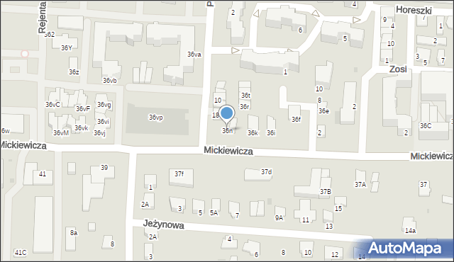 Pułtusk, Mickiewicza Adama, 36N, mapa Pułtusk