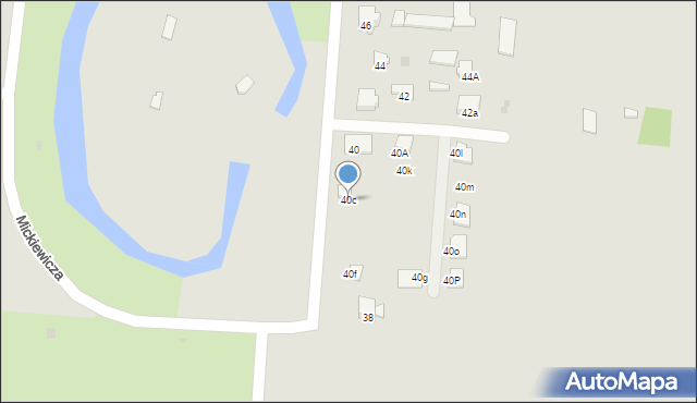 Pułtusk, Mickiewicza Adama, 40c, mapa Pułtusk