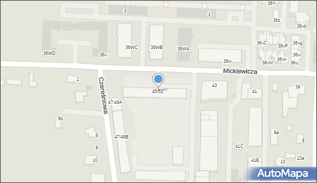 Pułtusk, Mickiewicza Adama, 45/51, mapa Pułtusk
