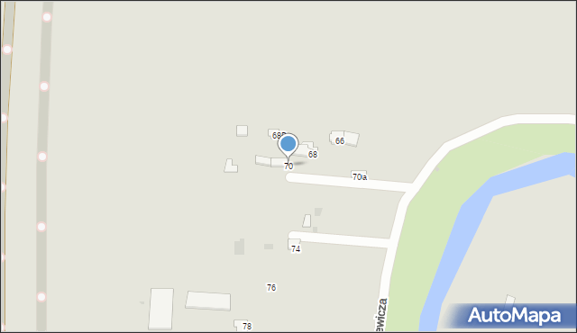 Pułtusk, Mickiewicza Adama, 70, mapa Pułtusk