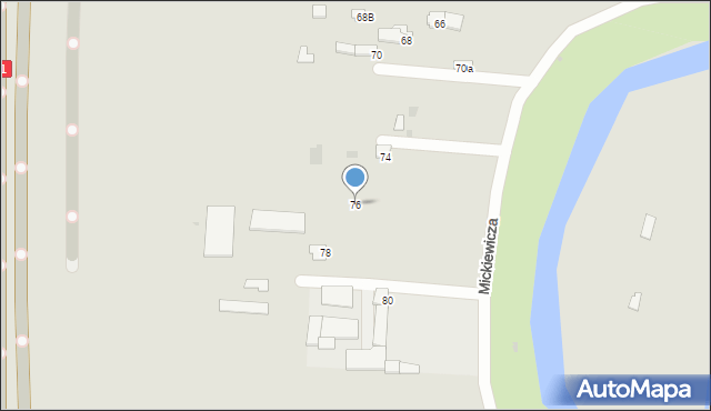 Pułtusk, Mickiewicza Adama, 76, mapa Pułtusk