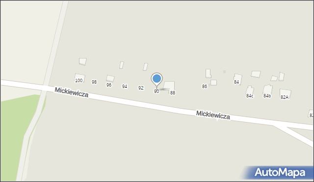 Pułtusk, Mickiewicza Adama, 90, mapa Pułtusk