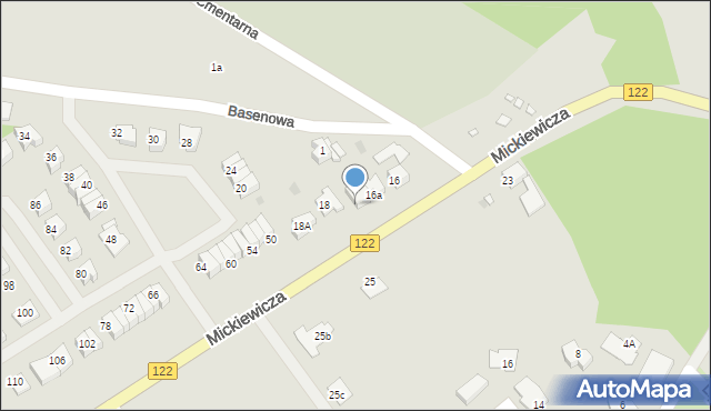 Pyrzyce, Mickiewicza Adama, 16b, mapa Pyrzyce