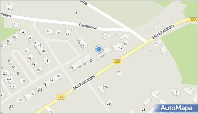 Pyrzyce, Mickiewicza Adama, 18A, mapa Pyrzyce