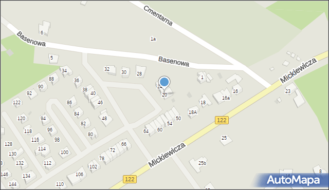 Pyrzyce, Mickiewicza Adama, 20, mapa Pyrzyce