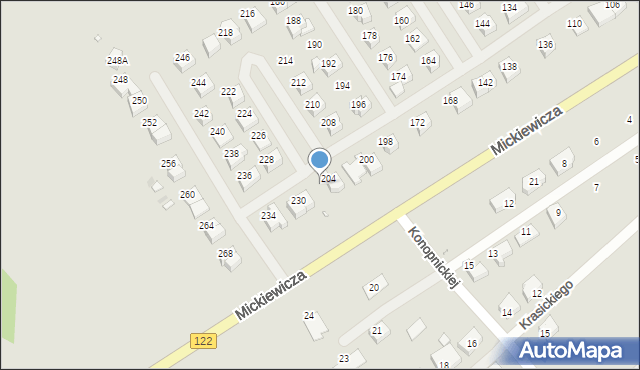 Pyrzyce, Mickiewicza Adama, 206, mapa Pyrzyce