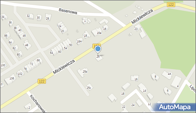 Pyrzyce, Mickiewicza Adama, 25, mapa Pyrzyce