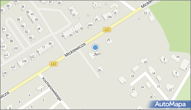 Pyrzyce, Mickiewicza Adama, 25b, mapa Pyrzyce