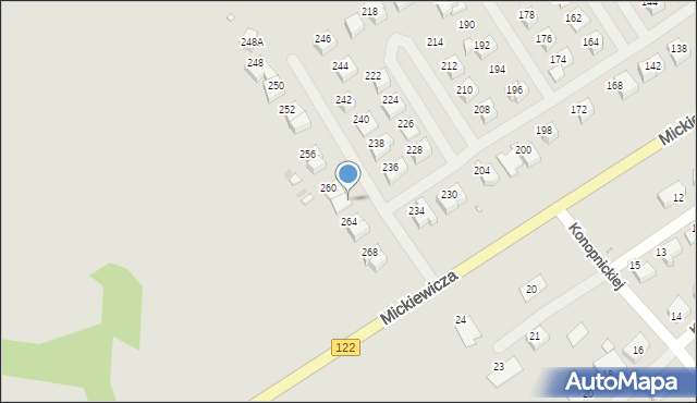 Pyrzyce, Mickiewicza Adama, 262, mapa Pyrzyce