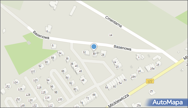 Pyrzyce, Mickiewicza Adama, 30, mapa Pyrzyce