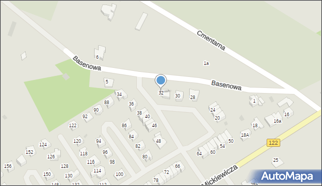 Pyrzyce, Mickiewicza Adama, 32, mapa Pyrzyce